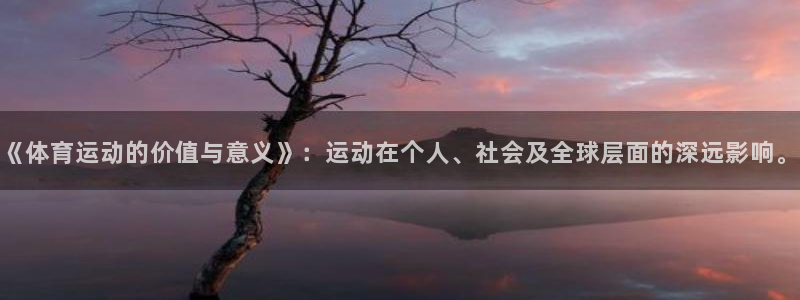 杏鑫体育和杏耀是哪个公司的：《体育运动的价值与意义》：运动在个人、社会及全球层面